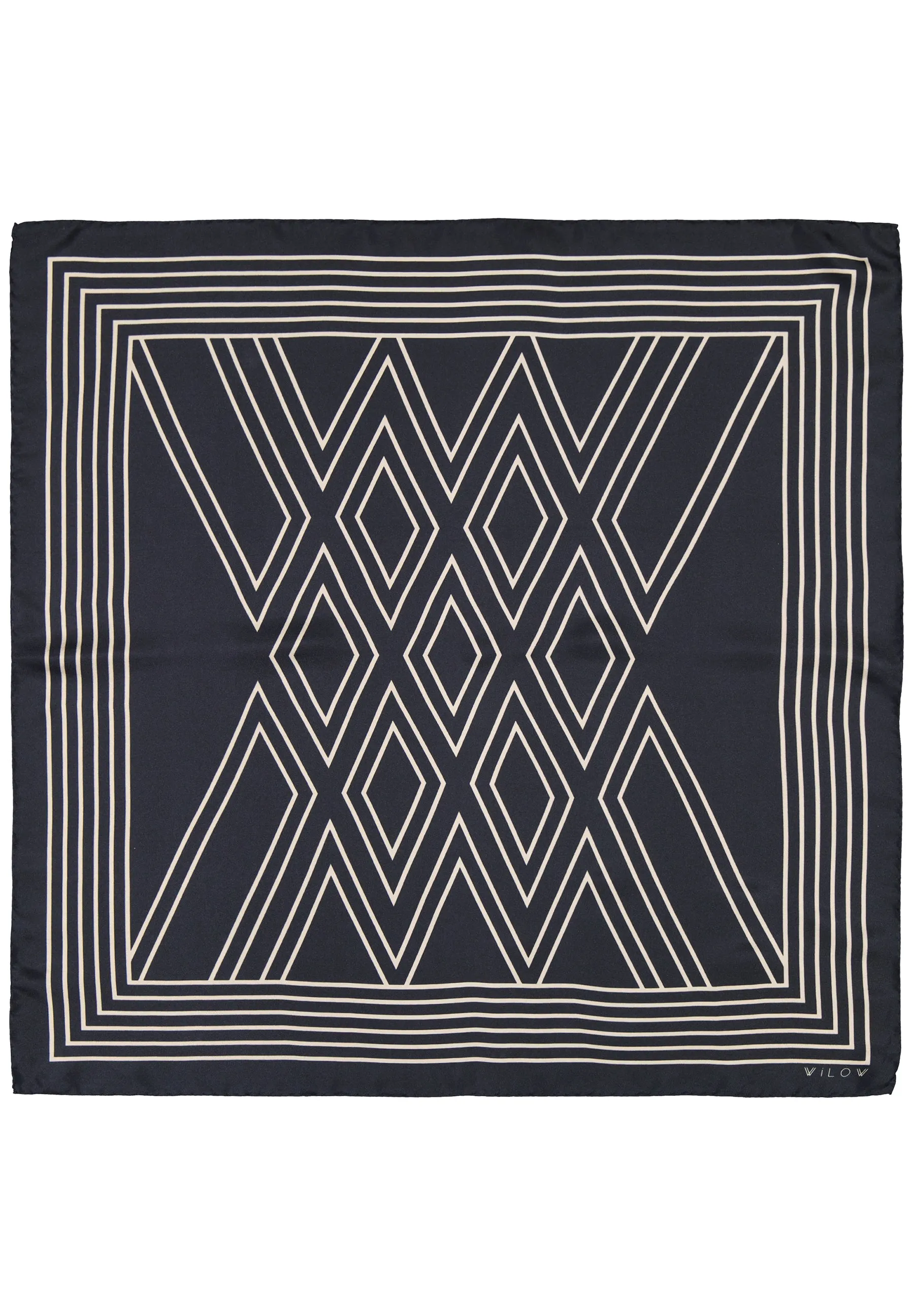 KINGS SILK SCARF - Black