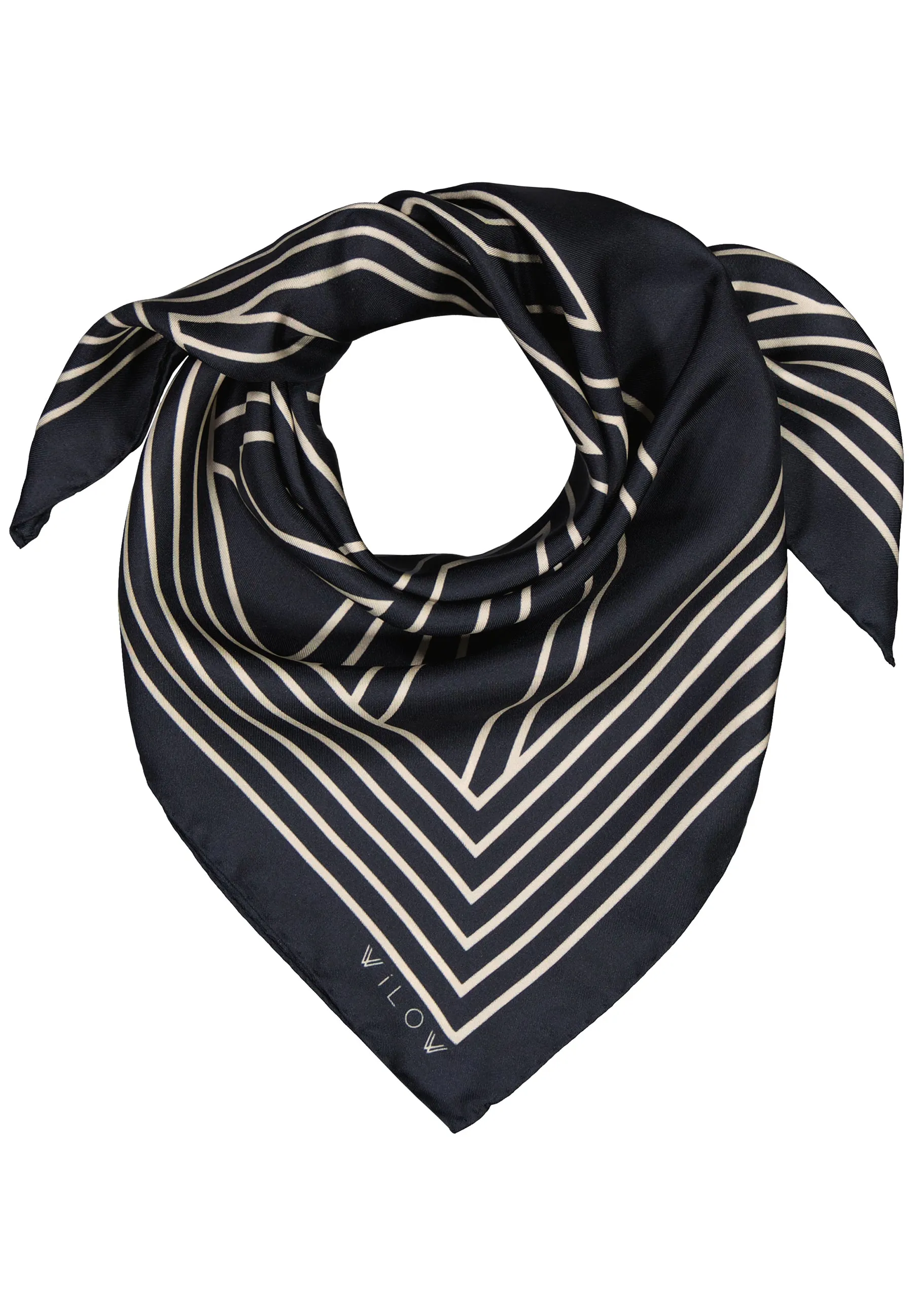 KINGS SILK SCARF - Black