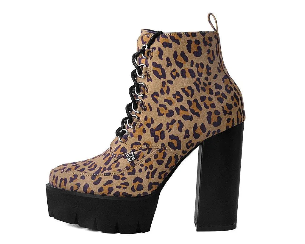 Leopard 6-Ring Bootie Platform Heel