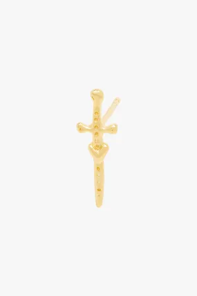 Love dagger stud gold plated