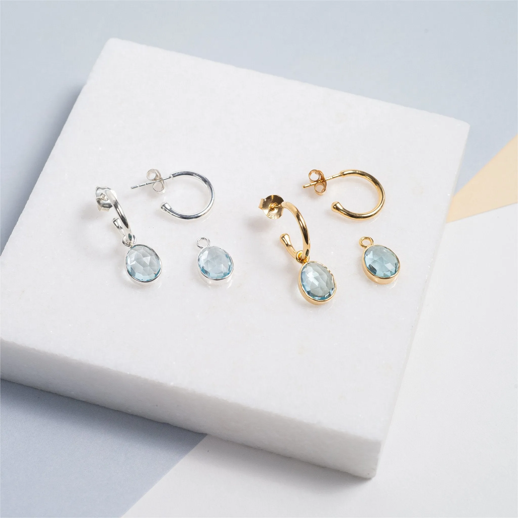 Manhattan Gold & Blue Topaz Interchangeable Gemstone Drops