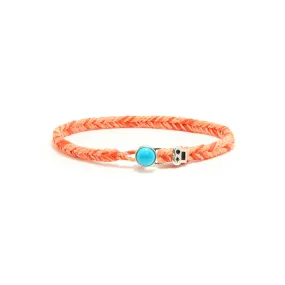 Max Icon Fishtail Button Bracelet in Tangerine Fleck