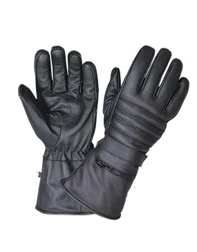 Men's Motorcycle Gauntlet Gloves with Rain Cover