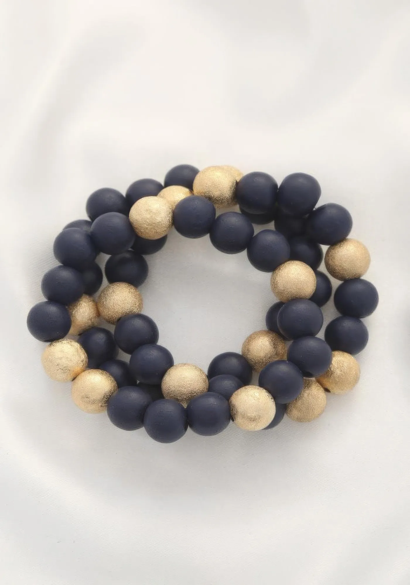 Metal Wood Bead Bracelet