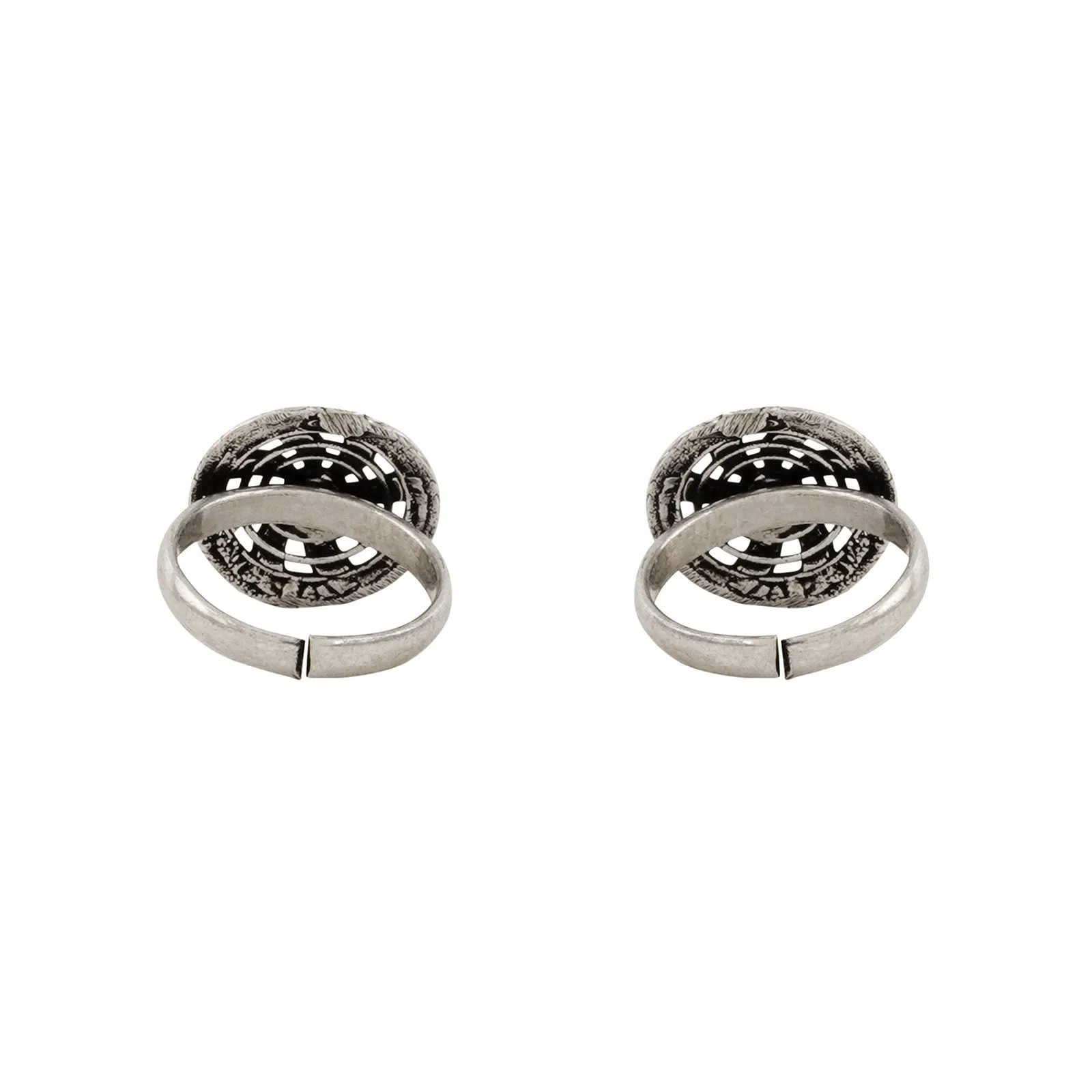 Naaz Silver Oxidised Toe Ring