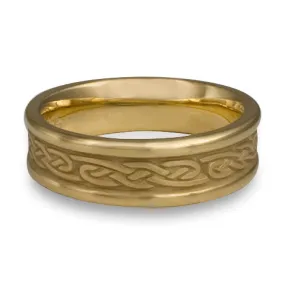 Narrow Self Bordered Infinity Wedding Ring in 14K Yellow Gold