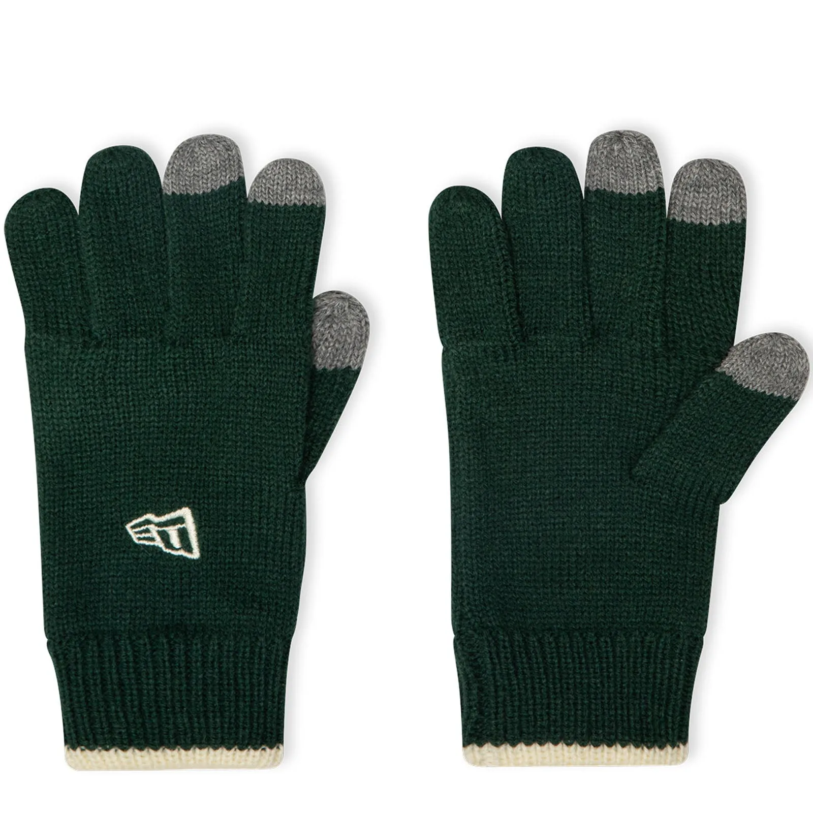 New Era Mens Script Bobble Hat Gloves Set - Dark Green