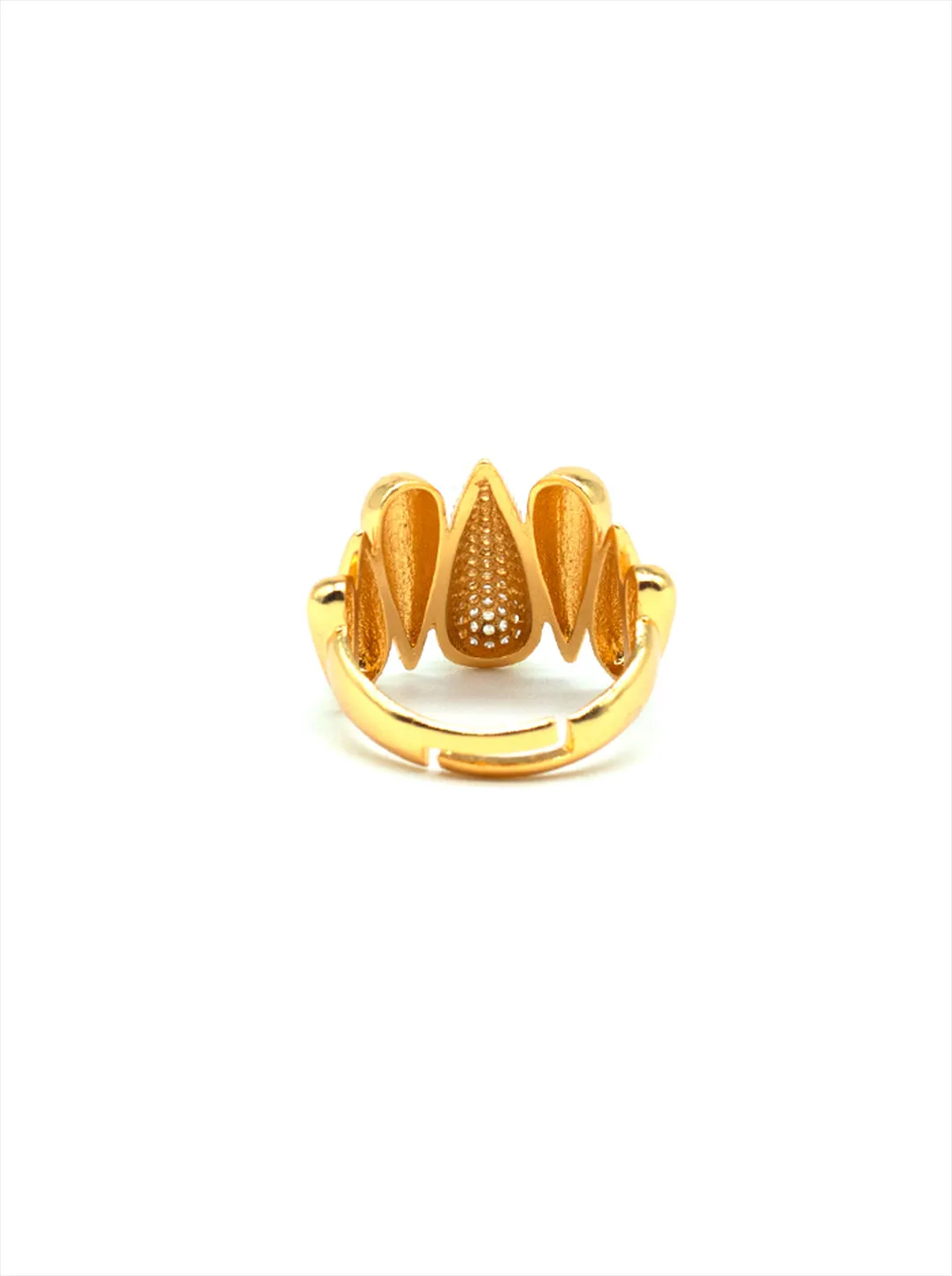 Ornaio 18k Gold Plated Anti-tarnish Adjustable Water Drop Shape Crystal Ring