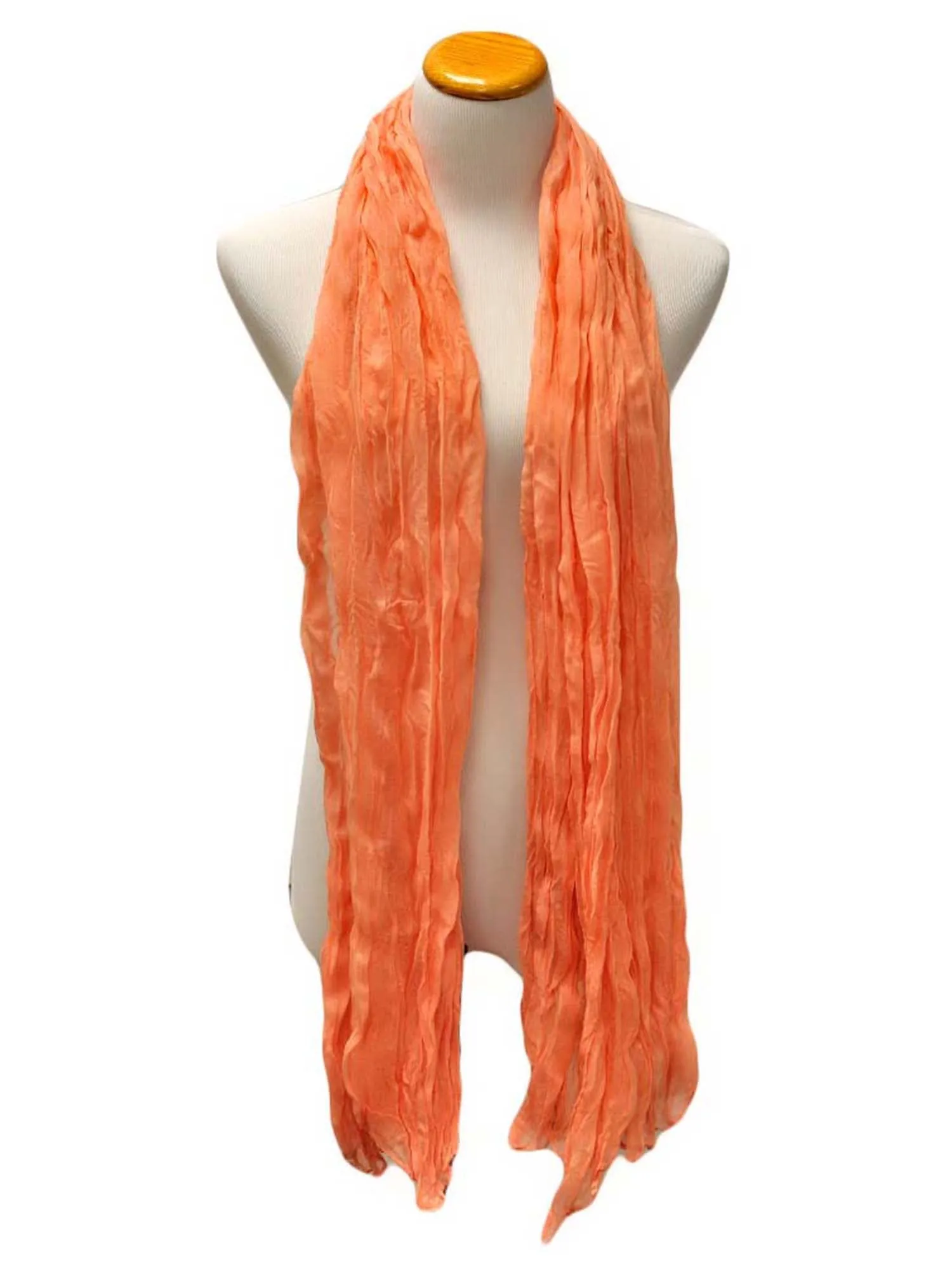 Peach Crinkled Texture Summer Scarf