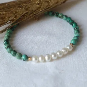 Pearl centre turquoise bracelet