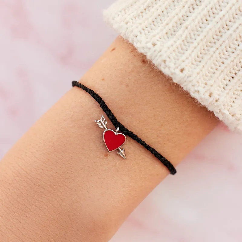 PURA VIDA LOVESTRUCK SILVER/RED CHARM BRACELET