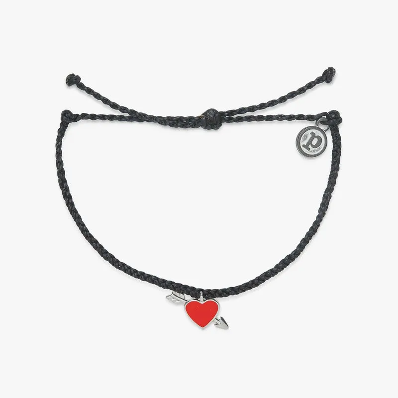 PURA VIDA LOVESTRUCK SILVER/RED CHARM BRACELET