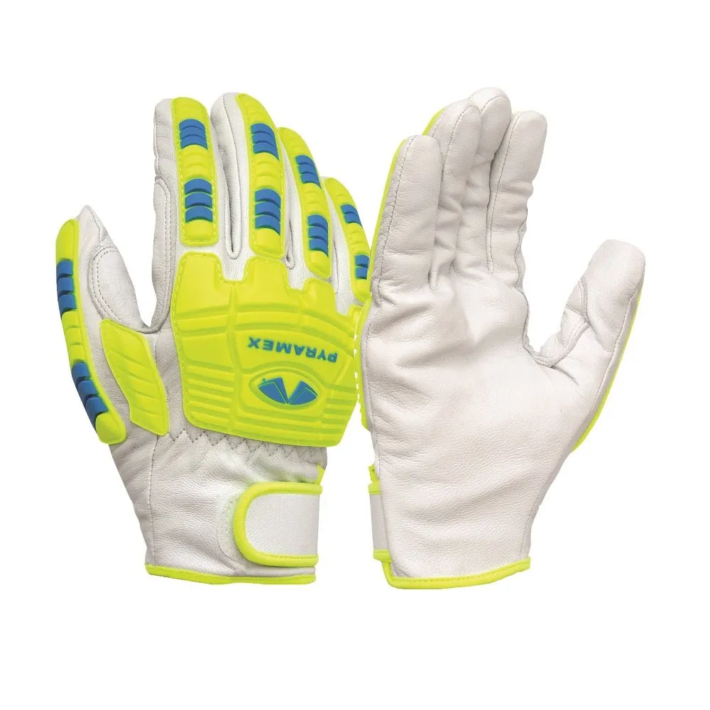 Pyramex Impact/Cut Resistant Grain Goatskin Leather Driver Gloves GL3004CW (1 Pair)