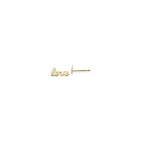 "Love" Script Font Stud Earrings (14K)