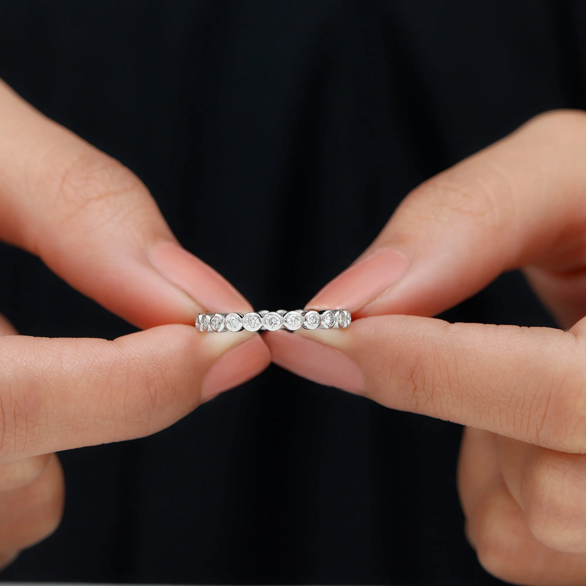 Real Diamond Eternity Ring in Bezel Setting