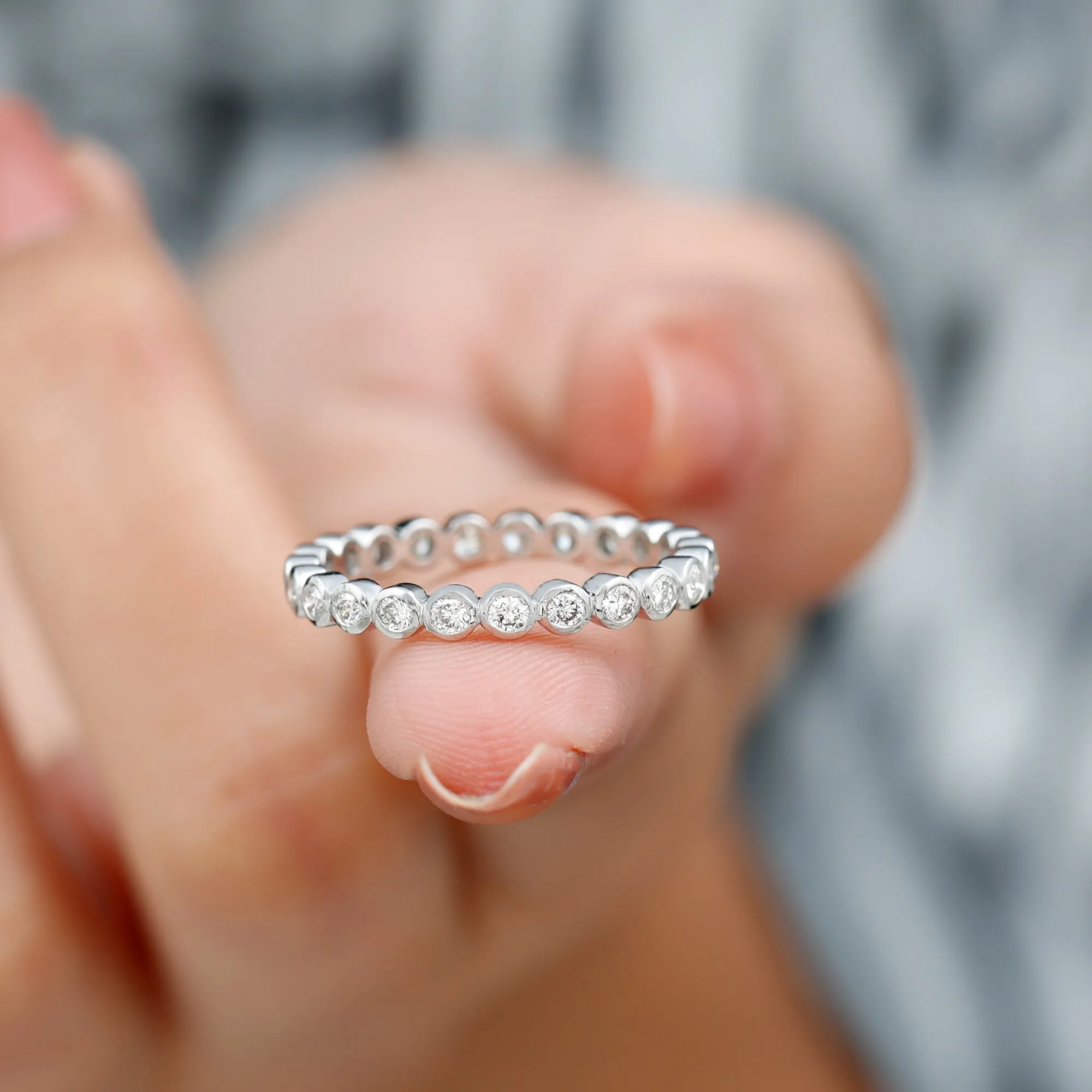 Real Diamond Eternity Ring in Bezel Setting