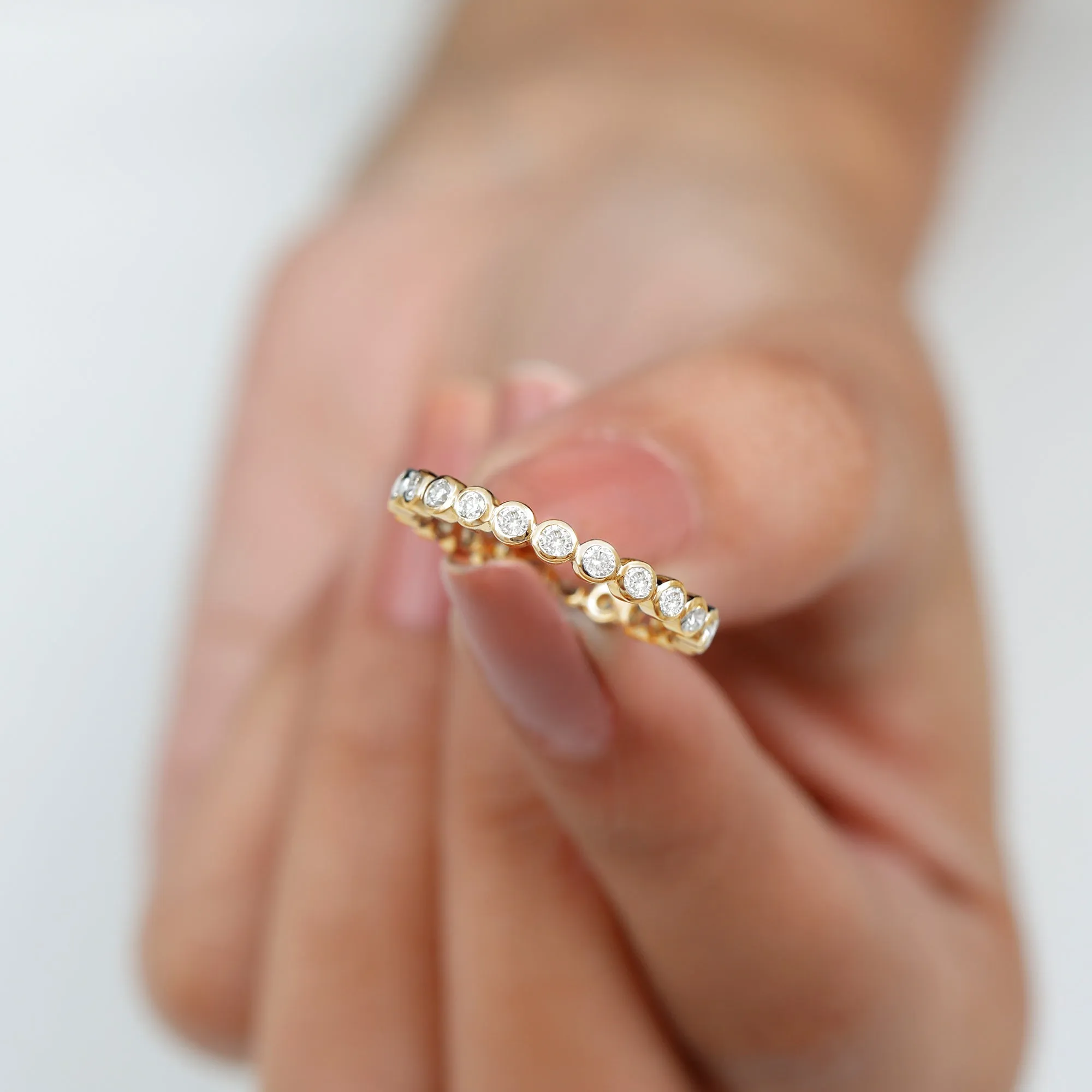 Real Diamond Eternity Ring in Bezel Setting