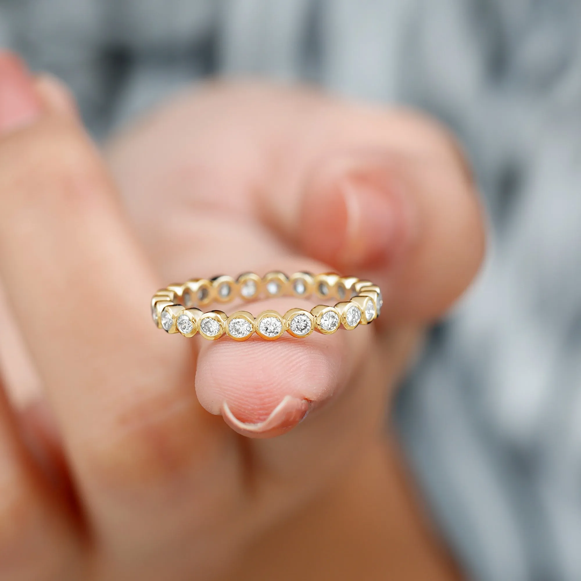 Real Diamond Eternity Ring in Bezel Setting