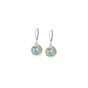 Round Blue Topaz Earrings