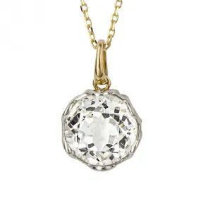 Round White Topaz 9ct Gold Pendant GP1007C