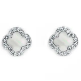 Silver Tone Flower Shape Stud Earrings