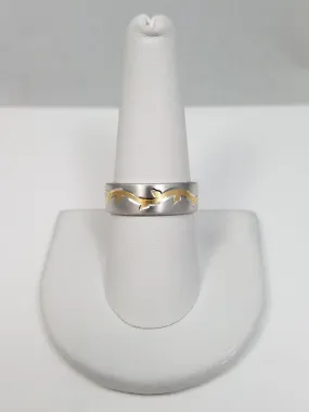 Sleek Platinum w/Gold Inlay Ring Band