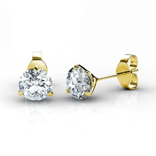 Special 0.80CT Round Cut Diamond Stud Earrings in 14KT Yellow Gold