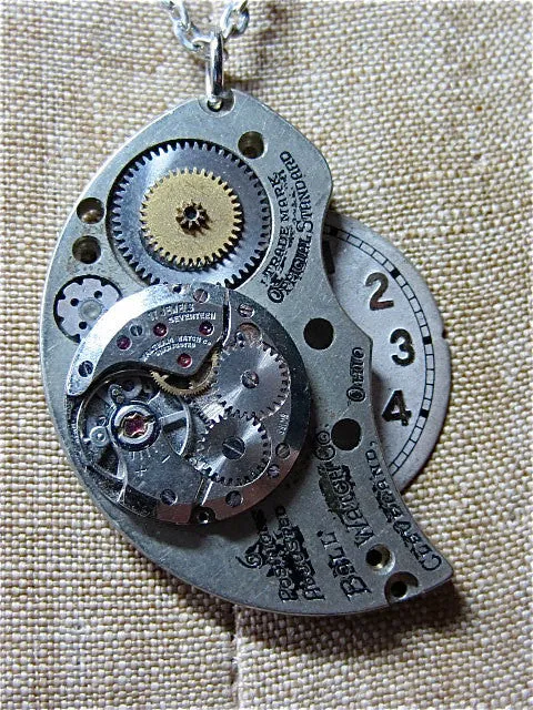 STeampunk Pendant necklace - Archive - Handmade Steampunk jewelry made with real vintage pocket watch and watch parts