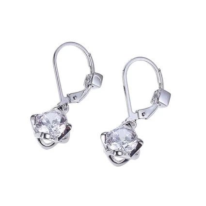 Sterling Silver Dangle CZ Earrings