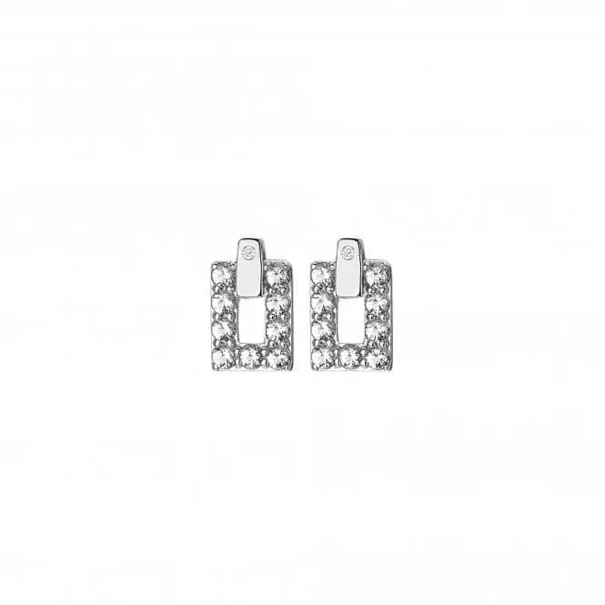 Sterling Silver White Topaz Echo Earrings DE717