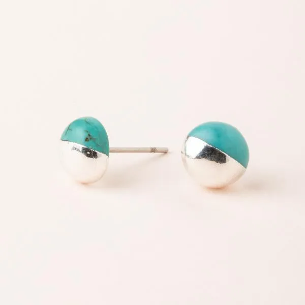 Stud Earring Turq/Silver