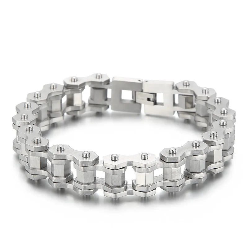 Stylish Personalized Titanium Steel Men's Bicycle Bracelet for Urban Adventurers