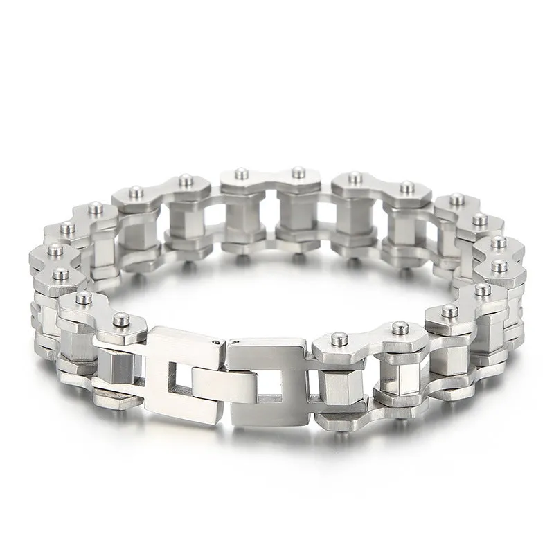 Stylish Personalized Titanium Steel Men's Bicycle Bracelet for Urban Adventurers