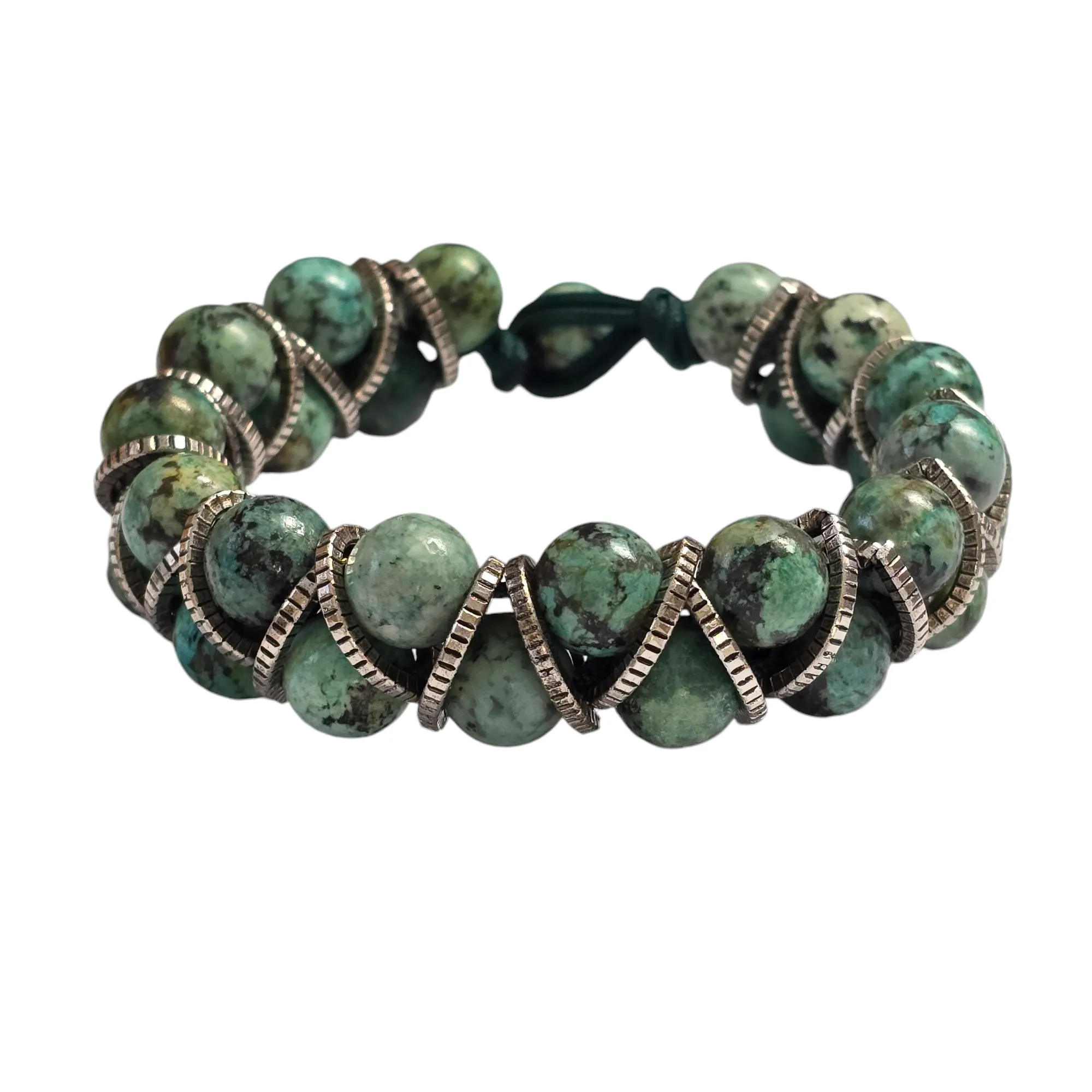 The Kayden Helix African Turquoise Bracelet