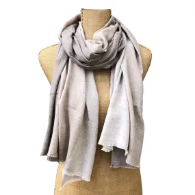 Three Stripes Elegant Cotton Scarf - Light Camel