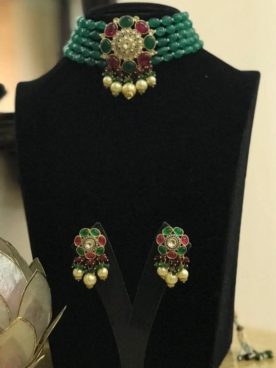 Tina Dhanak In Precious Choker Beaded Necklace Set