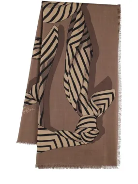 Toteme   Large monogram printed wool &amp; silk scarf 