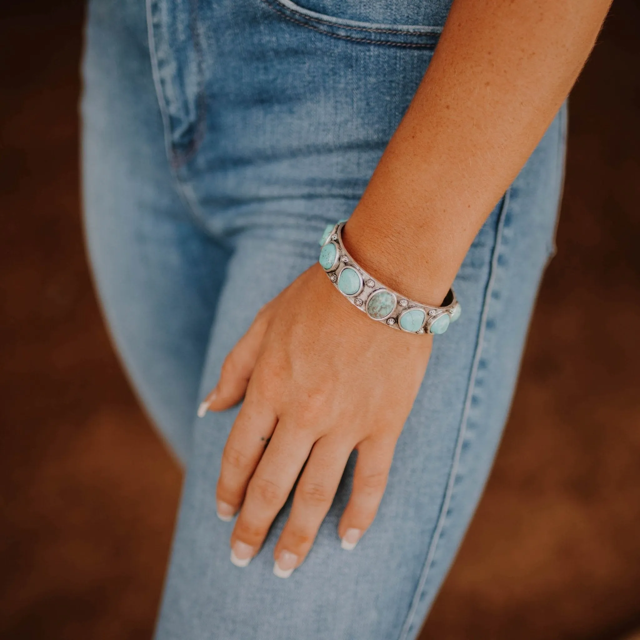 Turquoise Stone Cuff