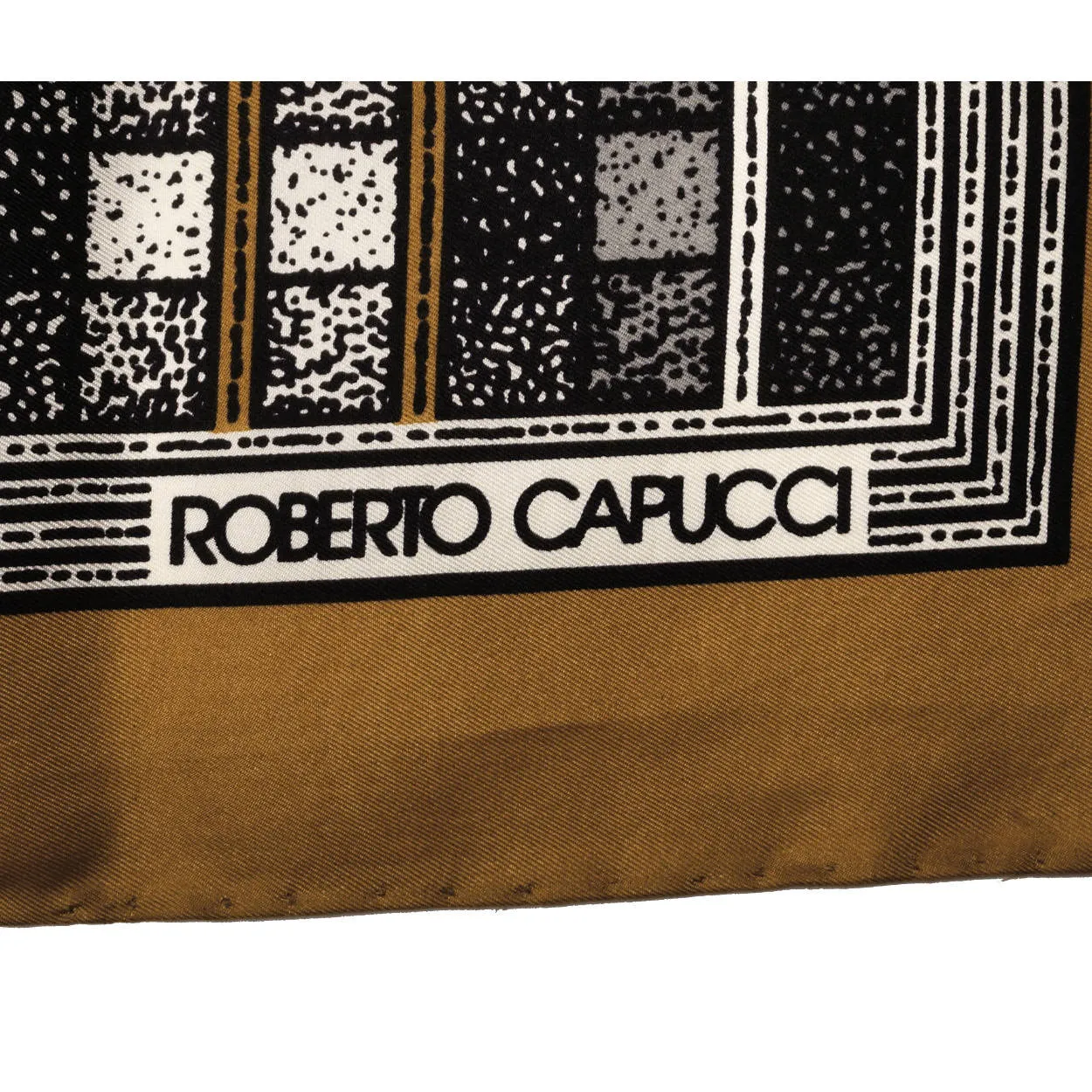 Vintage Roberto Capucci Silk Twill Scarf 1970s Geometric Pattern Made in Italy