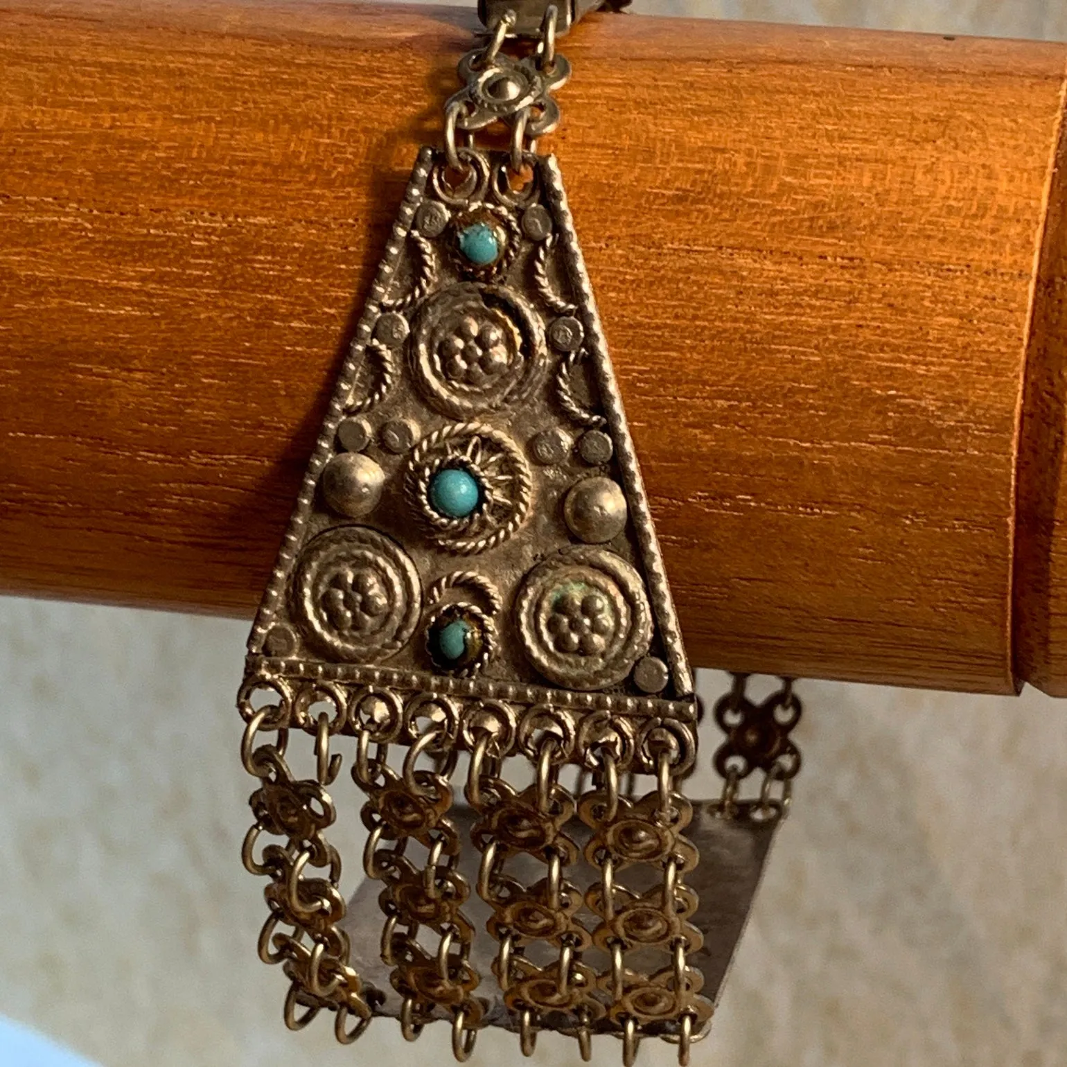 Vintage Silver & Turquoise Bracelet, Israel