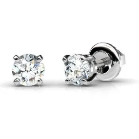 VIP 0.80CT Round Cut Diamond Stud Earrings in 14KT White Gold