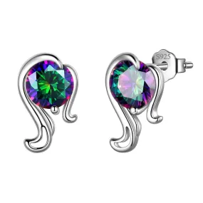 Virgo Stud Earrings Women Girls Constellation Jewelry Mystic Topaz Sterling Silver