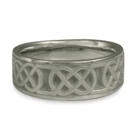 Wide Love Knot Wedding Ring in Palladium