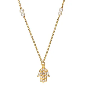 Yellow Gold Hamsa Necklace